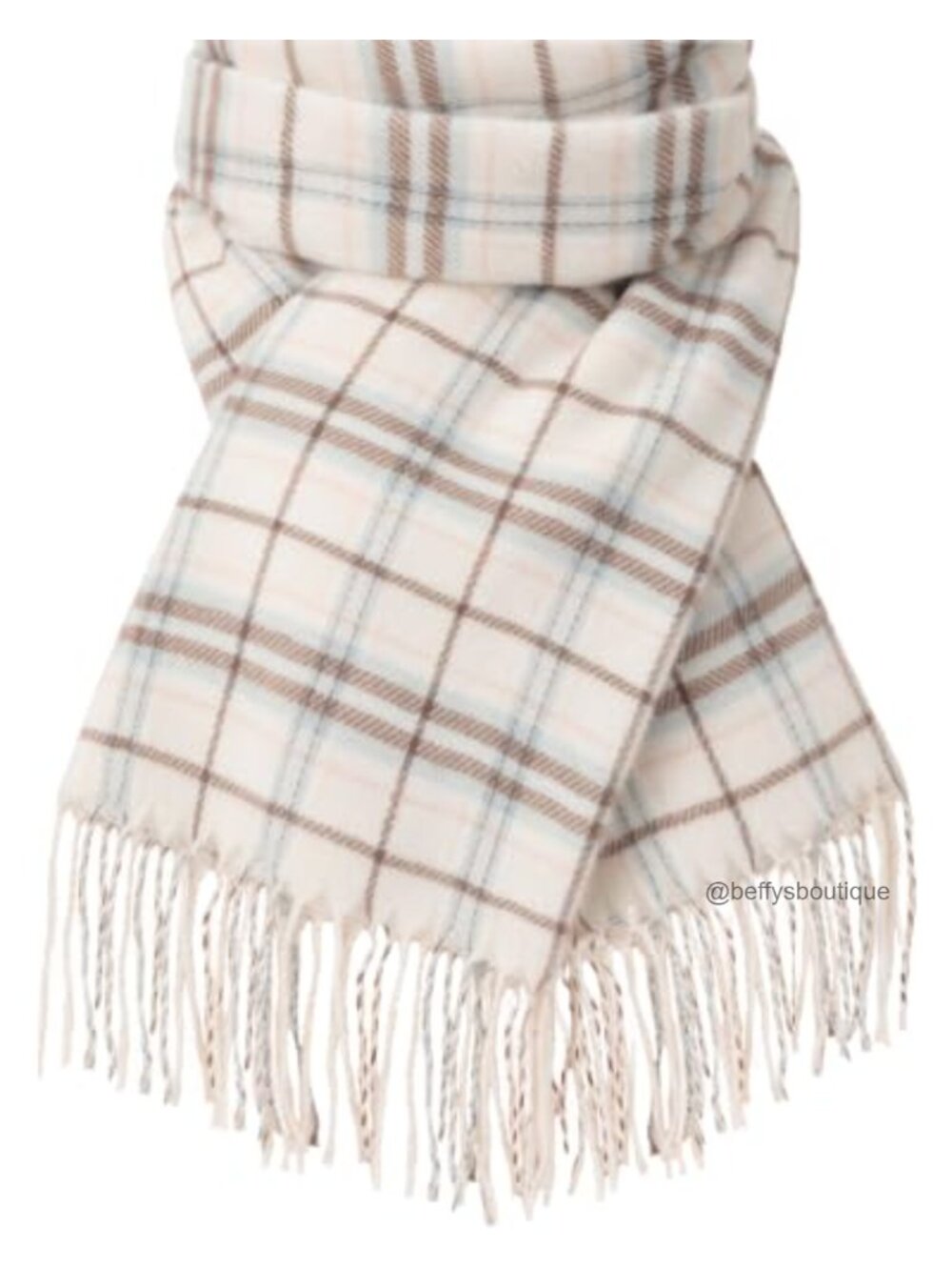 Oversized Plaid Blanket Scarf Cashmere Feel Tassel Shawl Winter Wrap